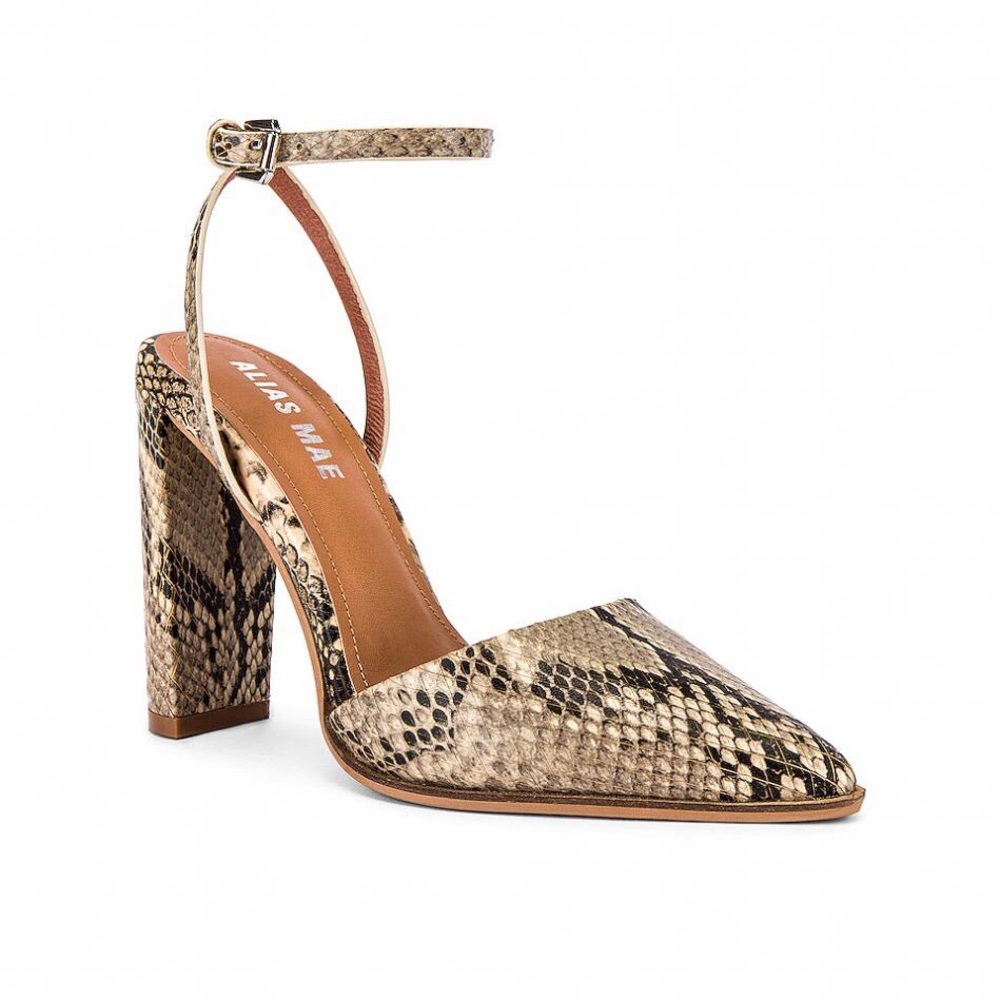 Alias Mae Layton Heel - Beige Snake NWT